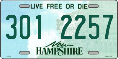 NH license plate 3012257