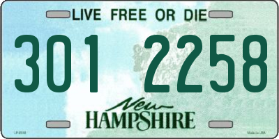 NH license plate 3012258
