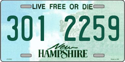 NH license plate 3012259