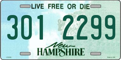 NH license plate 3012299