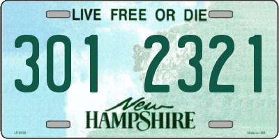 NH license plate 3012321