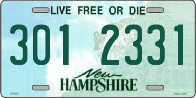 NH license plate 3012331