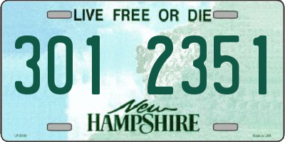 NH license plate 3012351