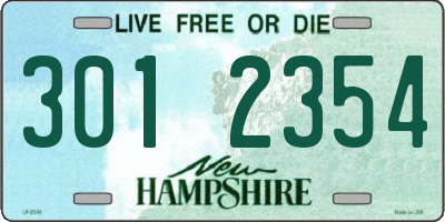 NH license plate 3012354