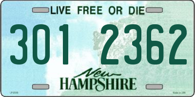 NH license plate 3012362