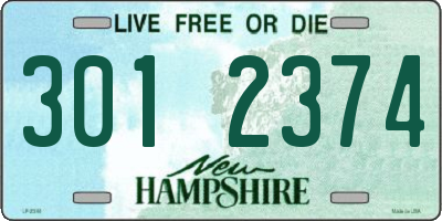 NH license plate 3012374
