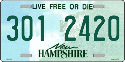 NH license plate 3012420