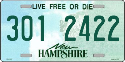 NH license plate 3012422