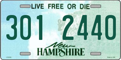 NH license plate 3012440