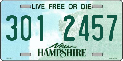 NH license plate 3012457