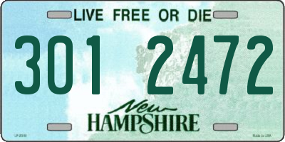 NH license plate 3012472