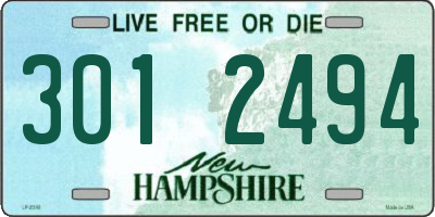 NH license plate 3012494