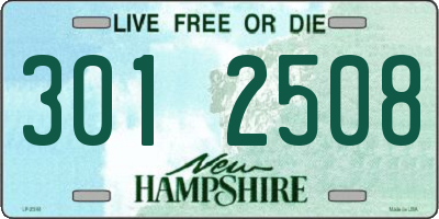 NH license plate 3012508