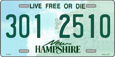 NH license plate 3012510