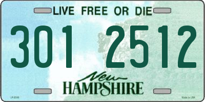 NH license plate 3012512
