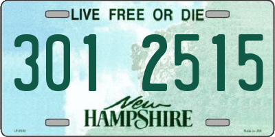 NH license plate 3012515