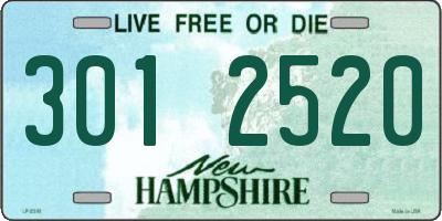 NH license plate 3012520