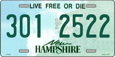 NH license plate 3012522