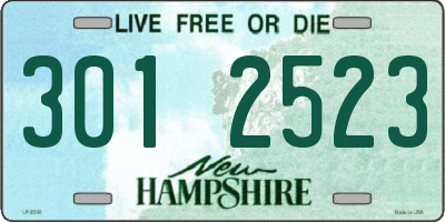 NH license plate 3012523