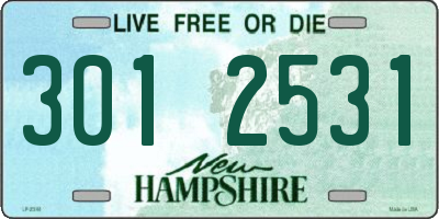 NH license plate 3012531