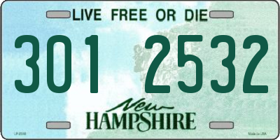 NH license plate 3012532