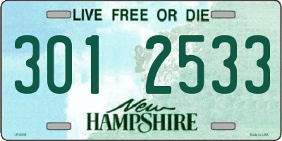 NH license plate 3012533