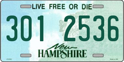 NH license plate 3012536