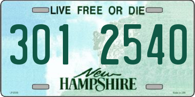 NH license plate 3012540
