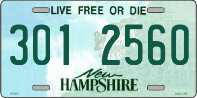 NH license plate 3012560