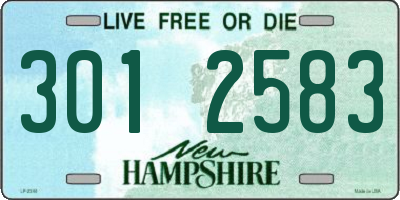 NH license plate 3012583