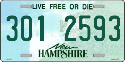 NH license plate 3012593