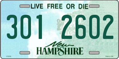 NH license plate 3012602