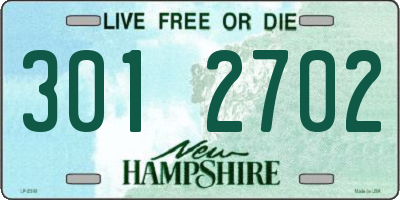 NH license plate 3012702