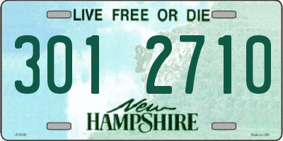 NH license plate 3012710