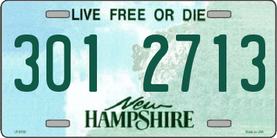 NH license plate 3012713