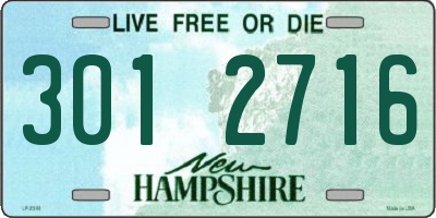 NH license plate 3012716