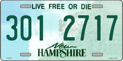 NH license plate 3012717