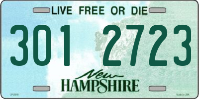 NH license plate 3012723