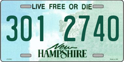 NH license plate 3012740