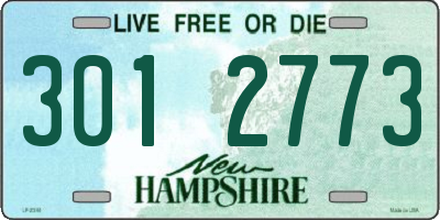 NH license plate 3012773