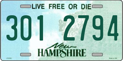 NH license plate 3012794