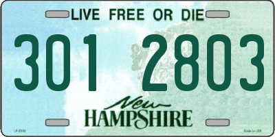 NH license plate 3012803