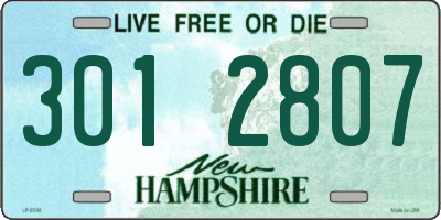 NH license plate 3012807