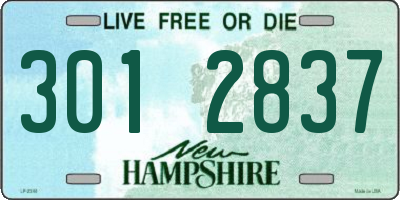 NH license plate 3012837