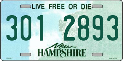 NH license plate 3012893