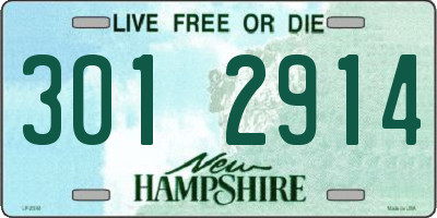 NH license plate 3012914