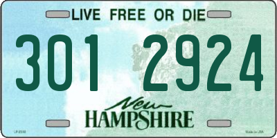NH license plate 3012924