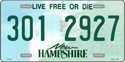 NH license plate 3012927