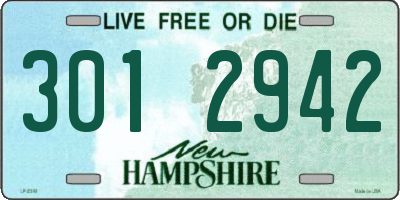 NH license plate 3012942