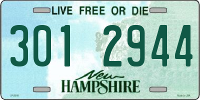 NH license plate 3012944